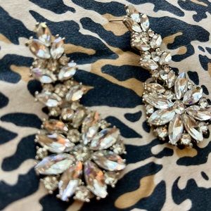 Beautiful Bling Large Flower Earrings